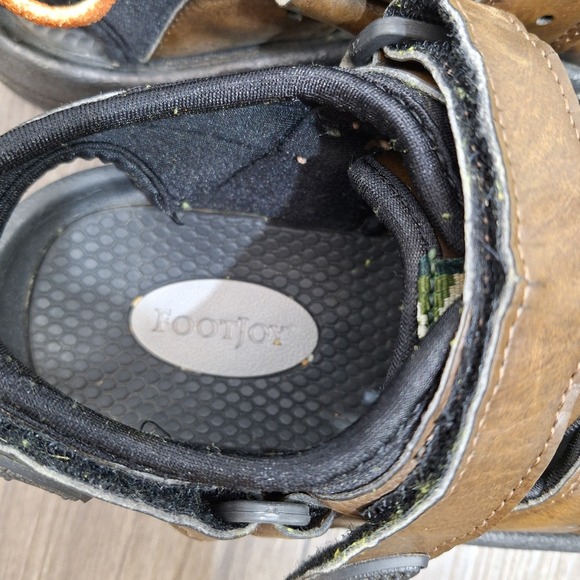 FootJoy Men's Brown Leather Spiked Golf Sandals Shoes 45625 Size 9 M Breathable - Picture 8 of 12